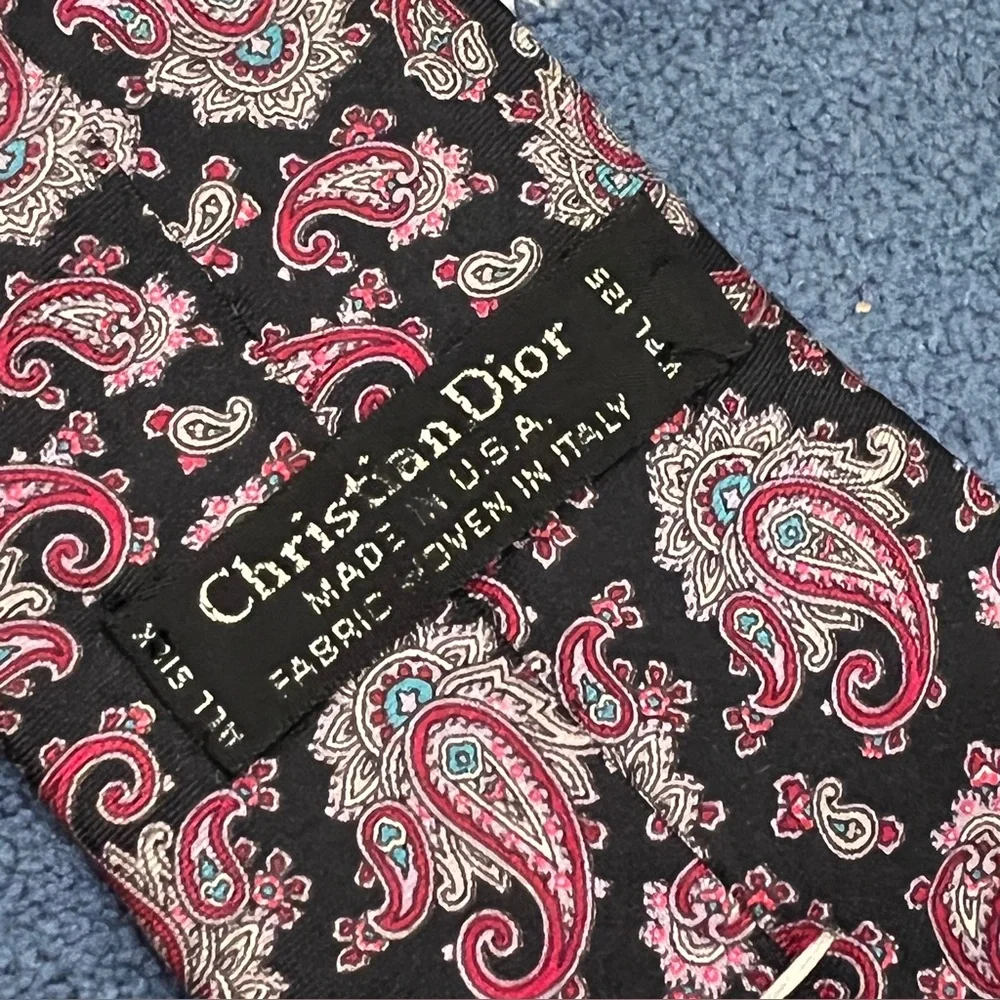 Dior Paisley Silk Tie - Black and Red